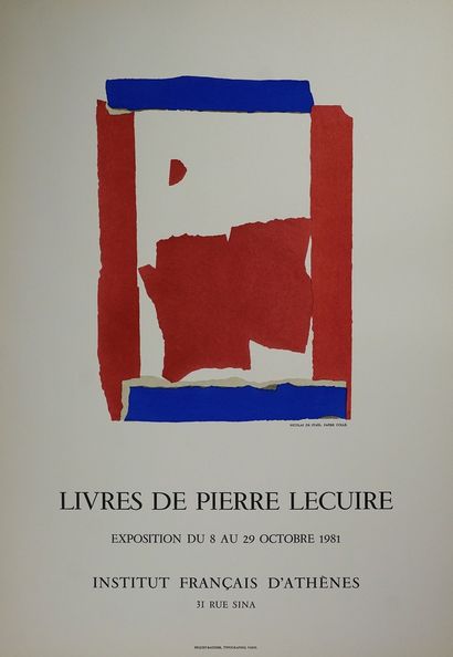 LIVRES DE PIERRE LECUIRE (8 affiches) Imprimerie Mourlot (copyright) et divers imprimeurs...
