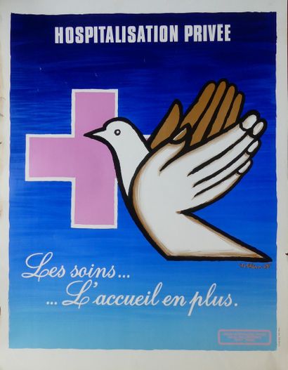 VILLEMOT Bernard (1911-1990) (4 affiches et affichettes) HOSPITALISATION PRIVÉE-...