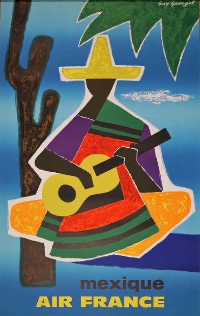 GEORGET Guy (1911-1992) AIR FRANCE.MEXIQUE. Vers 1963 Imprimerie Courbet, Paris -...
