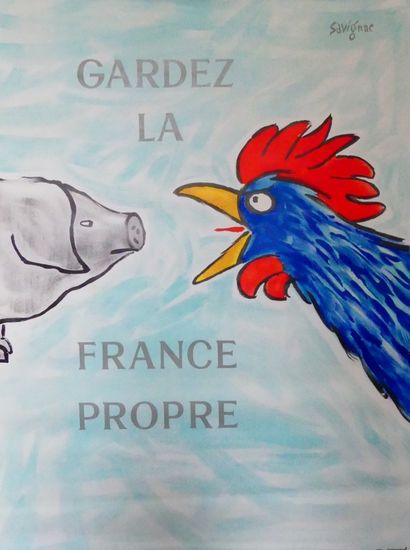 SAVIGNAC Raymond (2 affiches) GARDEZ LA FRANCE PROPRE – NON A L’AUTOROUTE RIVE GAUCHE...