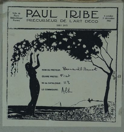 Paul IRIBE (1883-1935) Projet publicitaire pour Fiat établissements E.Loste. Huile...