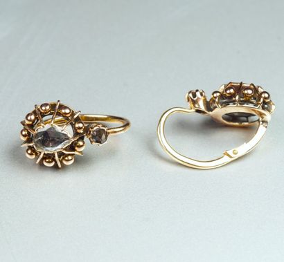 Pair of 18K (750/oo) yellow gold 