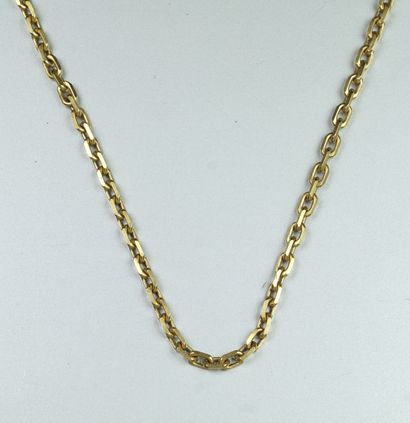 18K (750/oo) yellow gold forçat chain. Length...