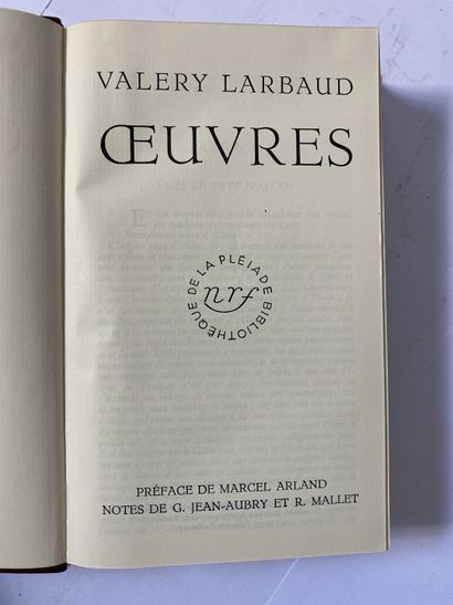 Larbaud, Valery. Oeuvres. Édité à Paris, chez Gallimard en 1957. De format in-12....