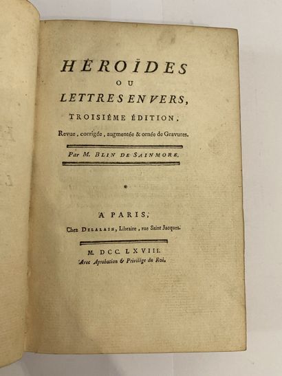 De Sainmore, M. Blin. Heroides ou Lettres envers. Edité à Paris chez Delalain, libraire,...