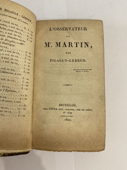 Lebrun-Pigault. L'observateur or Mr Martin. Published in Brussels by Ferra aimé in...