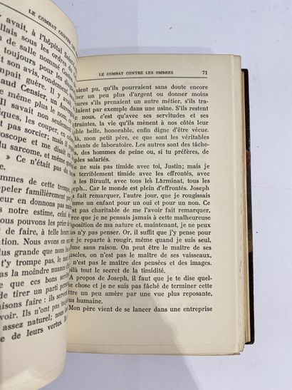 Duhamel, Georges. Le combat contre les ombres. Published in Paris by Mercure de France...