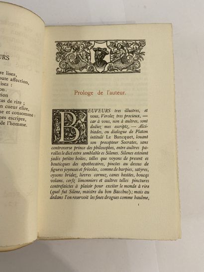 Rabelais, Francoys. Gargantua. Published in Paris by Editions de la Sirene in 1919....