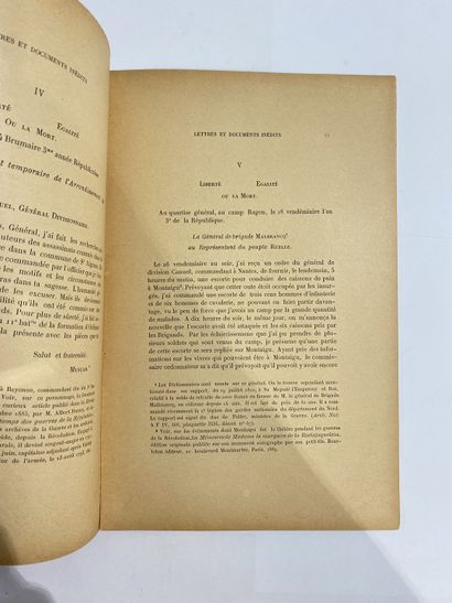 Joubert, André. Lettres et documents inédits pour servir a l'histoire de la révolution....