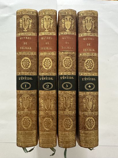 Delille, Jacques. L'énéide. Édité à Paris chez Michaud frères, en 1814. 4 volumes...