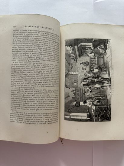 Louis Figuier. Les grandes inventions. Édité à Paris, chez Hachette en 1870. De format...