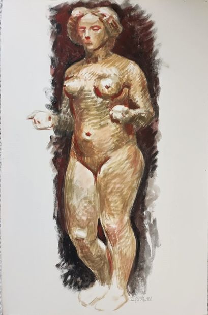 Georges-Louis CLAUDE (1879-1963) "Femme nue, d'après Aristide Maillor (1861-1944)"...