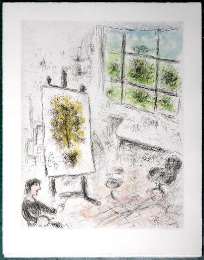 Marc Chagall (1887-1985) Celui qui dit les choses sans rien dire, Plate 7, 1976 

Gravure...