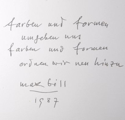 Max Bill (1908-1994) Farben und formen, 1987

Lithographie signée à la main sur papier...