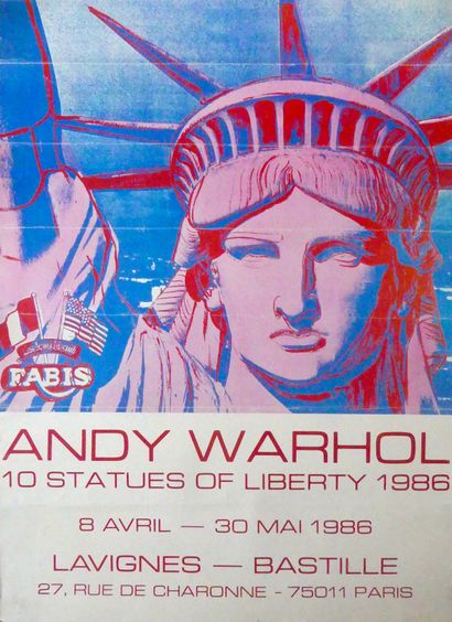 WARHOL Andy (1928-1987) LAVIGNES-BASTILLE.«10 STATUES OF LIBERTY». Avril-Mai 1986...