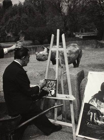KEYSTONE – DALI KEYSTONE – DALI Happening au zoo de Vincennes où le peintre Salvador... Gazette Drouot