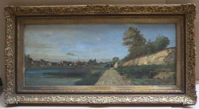 Emile Normand SAINT MARCEL (1840- ?) "Paysage panoramique" Huile sur toile signé...