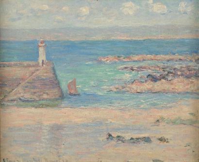 Blanche HOSCHEDE-MONET (1865-1947) Belle-Ile en Mer, 1888 Huile sur toile contrecollée...