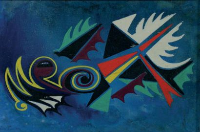 Henri OLIVE TAMARI (1898-1980) Composition Huile sur toile Signée en bas à gauche...