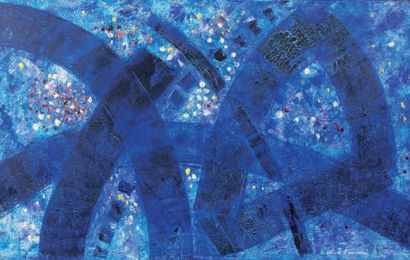 Henri OLIVE TAMARI (1898-1980) Composition Huile sur toile Signée en bas à droite...