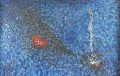 Henri OLIVE TAMARI (1898-1980) Composition bleue Huile sur toile Non signée x 100...
