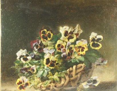 null TROUPEAU Ferdinand " Bouquet de fleurs " .Huile sur toile signée en bas à gauche...
