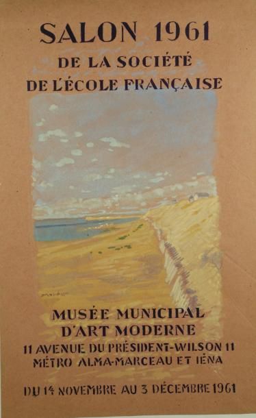 MAHELIN Robert Trois projets d'affiche pour le Musée d'Art moderne Aquarelle, 1961...