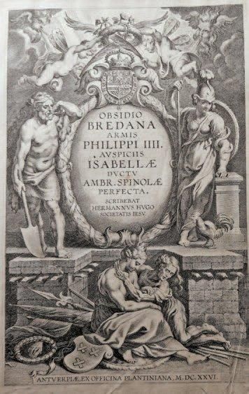 HUGO le P. Hermann Obsidio Bredana. Anvers, Plantin 1626. Petit folio; vélin souple...