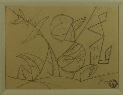 Leopold SURVAGE (1879-1968) Dessin au crayon sur papier Monogrammé et daté 55 cachet...