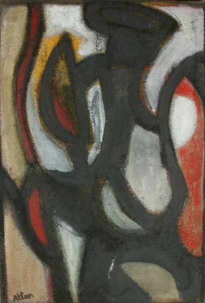 ATLAN Jean Michel (1913 – 1960) Sans titre 1959. Huile sur toile, 73 x 50 cm. Signé...