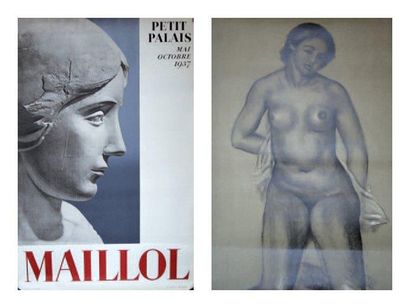 MAILLOL Aristide (1861-1944) DINA VIERNY NUE. Lithographie. Sans imprimeur (imp.Mourlot)....