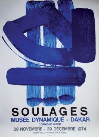 SOULAGES Pierre (1919) MUSÉE DYNAMYQUE-DAKAR Corniche Ouest. 1974 Copyright Mourlot....