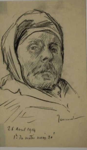 JEANNIOT Pierre Georges (1848-1934) 1h du matin moins “20” (portrait d’homme)

Fusain....