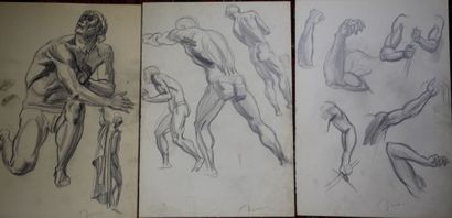 DECARIS ALBERT (1901-1988) PERSONNAGES ANTIQUES 

10 dessins au crayon ou encre de...