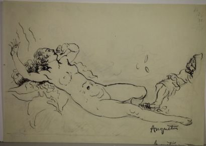 ANQUETIN Louis (1861-1932) DANAÉ

Dessin à l’ encre de chine. Cachet signature en...