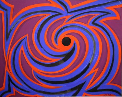 De ROUX Antoine (1901-1986) Composition à la spirale rouge 

Gouache sur papier....
