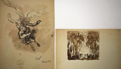 ANQUETIN Louis (1861-1932) DANAÉ, ICART, personnages et sous-bois

Lot de 4 dessins...