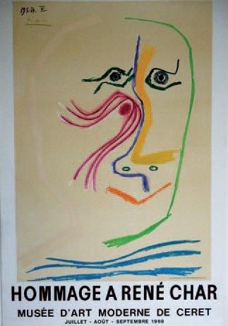PICASSO Pablo (1881-1973) MUSÉE D'ART MODERNE-CÉRET "HOMMAGE à René CHAR". 1969 Mourlot-Paris...