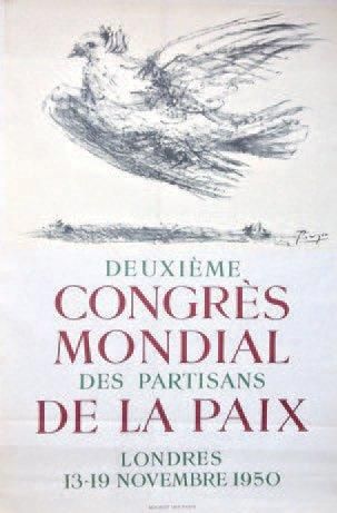 PICASSO Pablo (1881-1973) DEUXIÈME CONGRèS DES PARTISANS DE LA PAIX. LONDRES, 1950....
