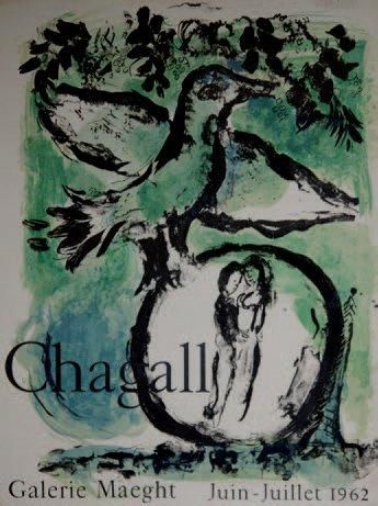 CHAGALL Marc (1887-1985) L'OISEAU VERT.Galerie Maeght. Juin-Juillet 1962 Imp. Mourlot...