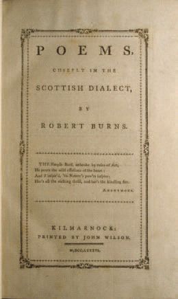BURNS (Robert) Poems Chiefly in the scottisch dialect. Kilmarnock, printed by John...