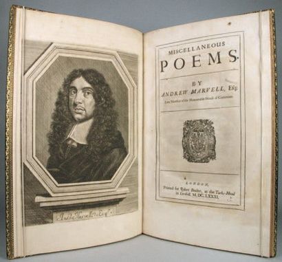 MARVELL, Andrew (1621-78) Miscellaneous Poems. London, Printed for Robert Boulter,...