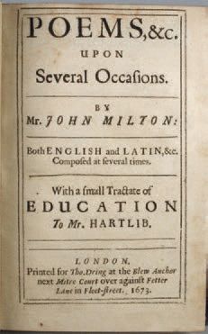 MILTON, John) Poems & C. upon several occasions. Both English and Latin, &c. composed...