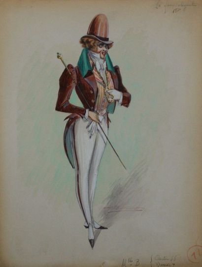 BETOUT Charles Charles Bétout - Lot de 7 gouaches et aquarelles sur le thême du ballet...