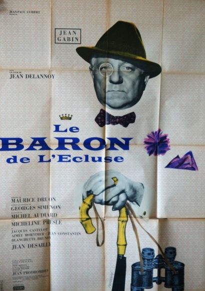 JEAN GABIN (2 affiches) LE BARON DE L’ ÉCLUSE. Film de Jean Delannoy avec Micheline...