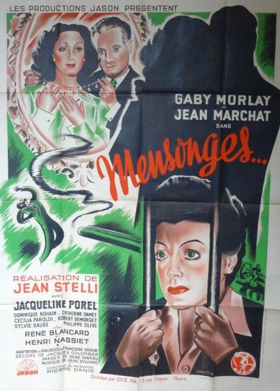 null MENSONGES... Film de Jean Stelli avec Gaby Morlay et Jean Marchat. 1946 Imp.de...