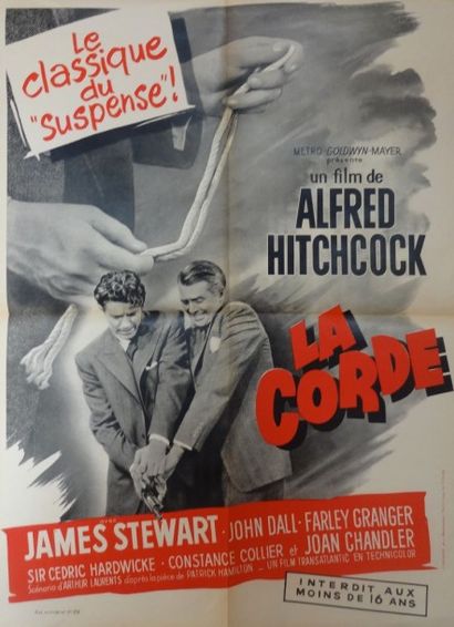 HITCHCOCK ALFRED LA CORDE. Film d’Alfred Hitchook avec James Stewart. 1948 Cinémato....