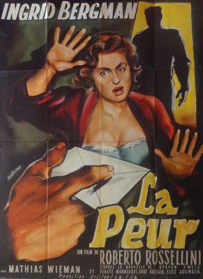 INGRID BERGMAN LA PEUR. Film de Roberto Rossellini.1954 Affiches Gaillard, Paris...