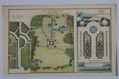 LA ROCHEFOUCAULD - WEMBLETON Gravures des XVIIIème ou XIXème siècles en couleur ou...