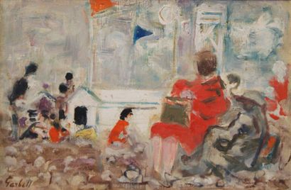 Alexandre GARBELL (1903-1970) Oriflammes, circa 1967 Huile sur toile Signée en bas...